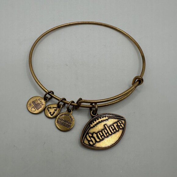 Alex & Ani NFL Steelers Gold-Tone Charm Bangle Bracelet - Picture 2 of 5
